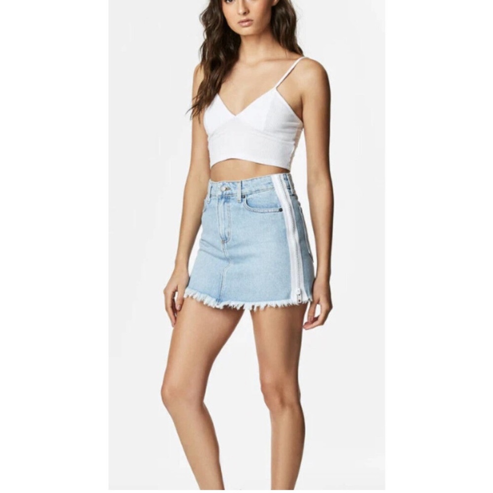 CARMAR Estella Colin Mini Skirt White Zipper Denim/Jean | Women’s Size 26